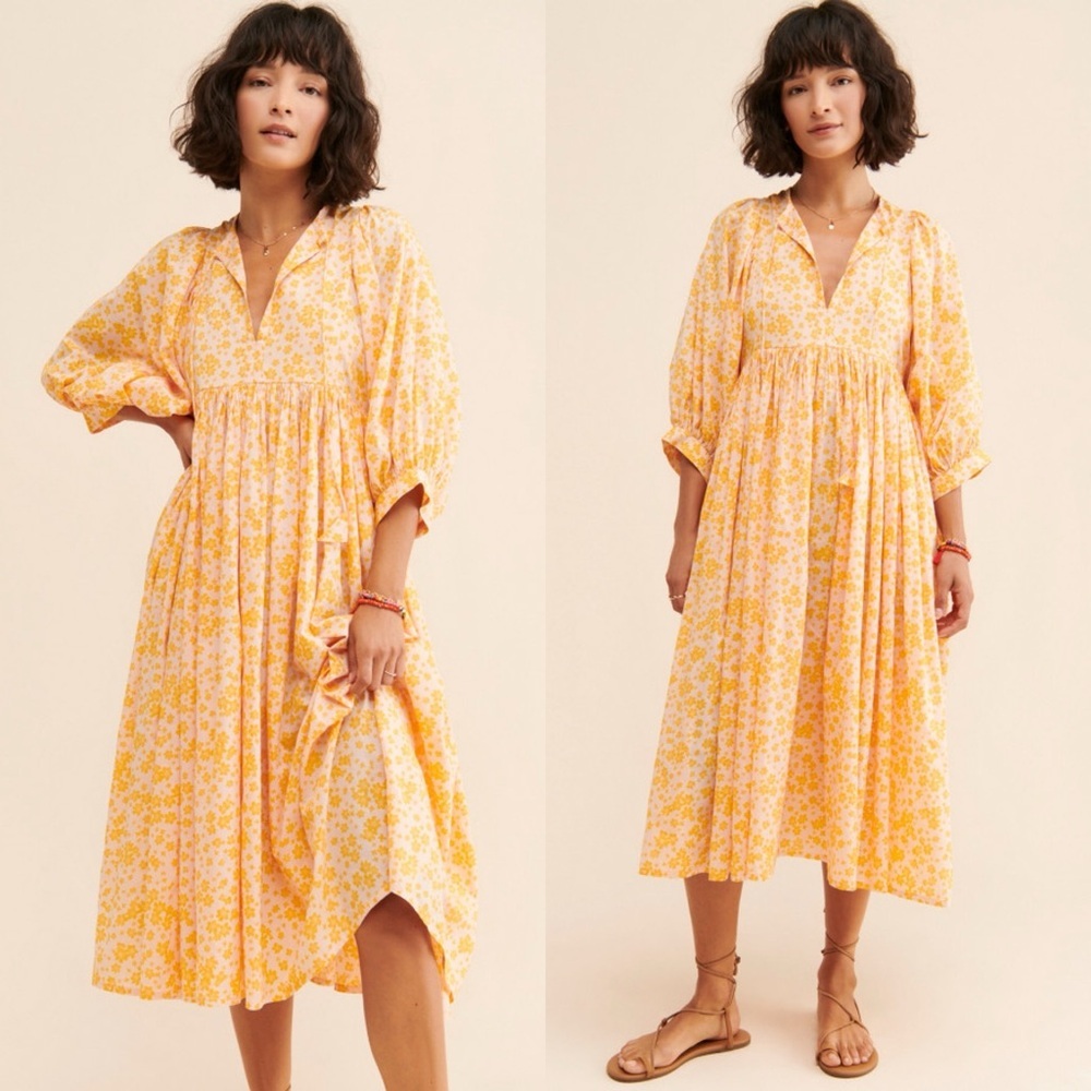 NWOT Sundry Ditsy Midi Dress Mango 0